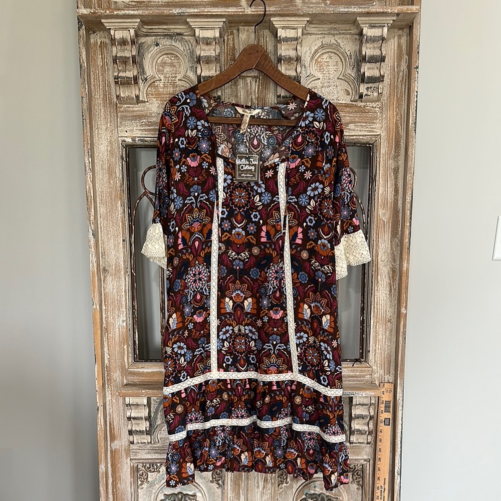 Matilda Jane Multicolored Midi Sundress with Bell Sleeves